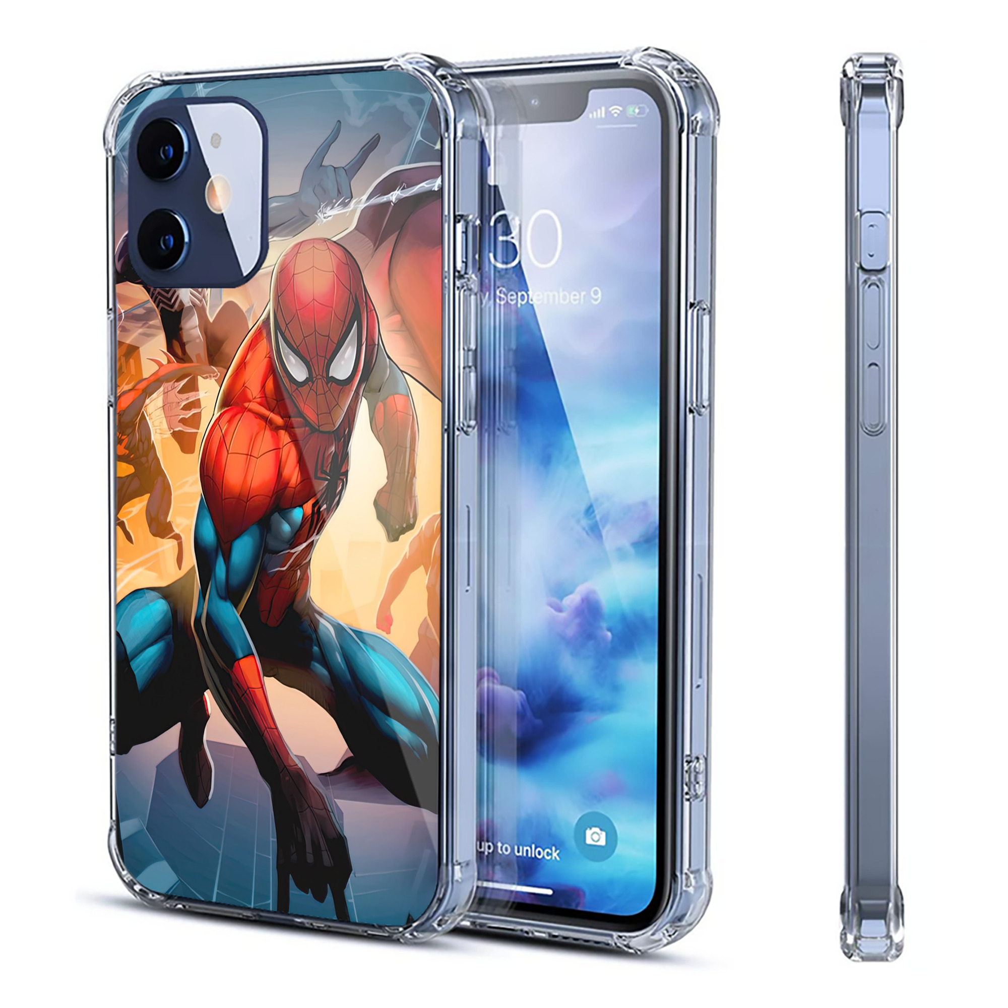 （画像用） Spider Man スパイダーマン 【iPhone 12シリーズ対応】透明スマホケース（クリアソフトケース）